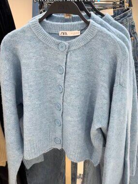 Viral Zara Baby Blue Cardigan - Size Large